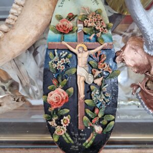 “Sacred Bloom Crucifix – 1948 Folk Art”